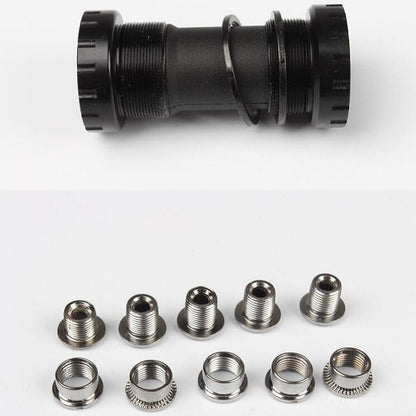 Skorter | Litepro Folding Bicycle LP Hollow One-piece Crank Tooth Disc Bottom Axle Modified SP8, Style:Left and Right Crank+Bottom Bracket(Black)