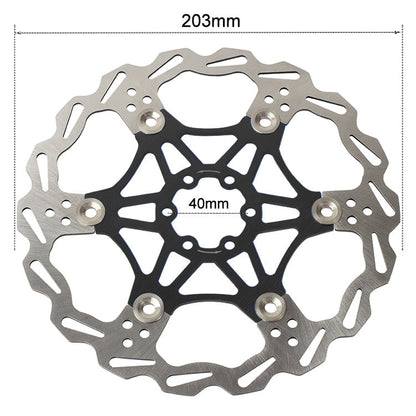 Skorter | SNAIL FD-01 Mountain Bike Floating Disc Bicycle Brake Pad Six Nail Brake Disc, Size:203mm, Color:Black