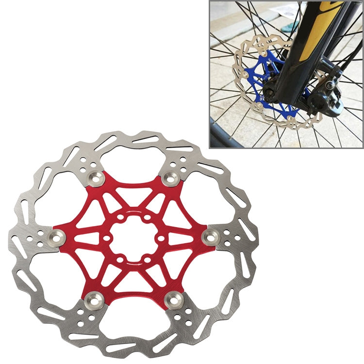 Skorter | SNAIL FD-01 Mountain Bike Floating Disc Bicycle Brake Pad Six Nail Brake Disc, Size:203mm, Color:Red