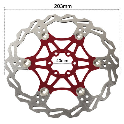 Skorter | SNAIL FD-01 Mountain Bike Floating Disc Bicycle Brake Pad Six Nail Brake Disc, Size:203mm, Color:Red