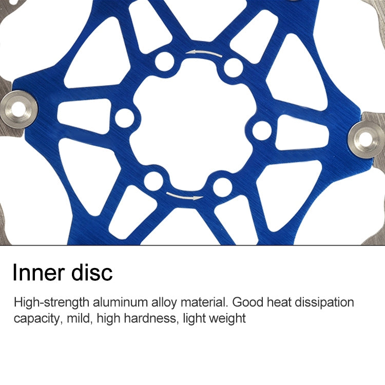 Skorter | SNAIL FD-01 Mountain Bike Floating Disc Bicycle Brake Pad Six Nail Brake Disc, Size:203mm, Color:Red