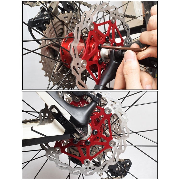 Skorter | SNAIL FD-01 Mountain Bike Floating Disc Bicycle Brake Pad Six Nail Brake Disc, Size:203mm, Color:Red