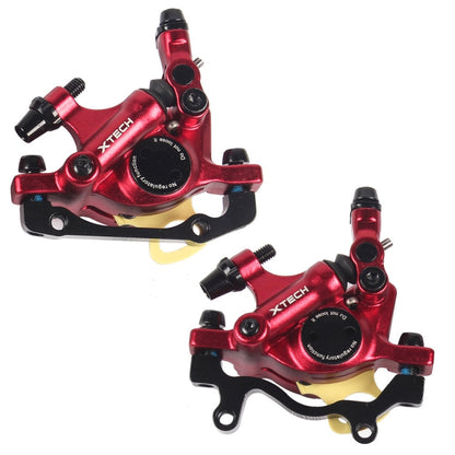 Skorter | ZOOM HB100 Mountain Bike Hydraulic Brake Caliper Folding Bike Cable Pull Hydraulic Disc Brake Caliper, Style:Front and Rear(Red)