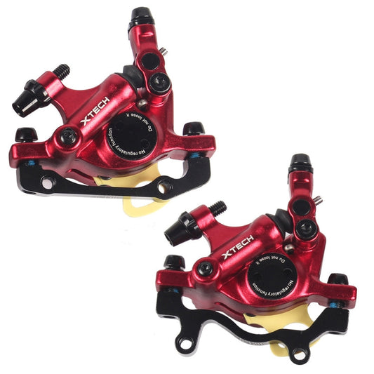 Skorter | ZOOM HB100 Mountain Bike Hydraulic Brake Caliper Folding Bike Cable Pull Hydraulic Disc Brake Caliper, Style:Front and Rear(Red)