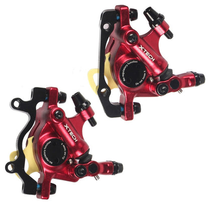 Skorter | ZOOM HB100 Mountain Bike Hydraulic Brake Caliper Folding Bike Cable Pull Hydraulic Disc Brake Caliper, Style:Front and Rear(Red)
