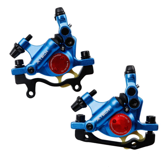 Skorter | ZOOM HB100 Mountain Bike Hydraulic Brake Caliper Folding Bike Cable Pull Hydraulic Disc Brake Caliper, Style:Front and Rear(Blue)