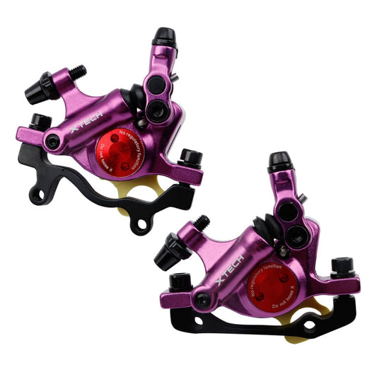 Skorter | ZOOM HB100 Mountain Bike Hydraulic Brake Caliper Folding Bike Cable Pull Hydraulic Disc Brake Caliper, Style:Front and Rear(Purple)