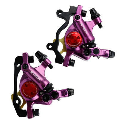 Skorter | ZOOM HB100 Mountain Bike Hydraulic Brake Caliper Folding Bike Cable Pull Hydraulic Disc Brake Caliper, Style:Front and Rear(Purple)