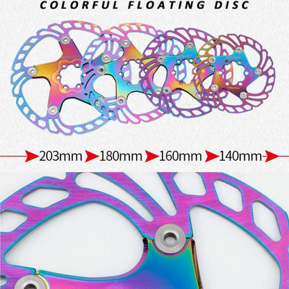 Skorter | IIIPRO Floating Disc Road Mountain Bike Six Nail Disc Brake Disc, Size:160mm(Colorful)
