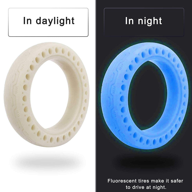 Skorter | M0137 For Xiaomi Mijia M365 Electric Scooter Accessories 8.5 inch Shock-absorbing Pattern Honeycomb Solid Tire Fluorescent Tire(Fluorescent Blue)