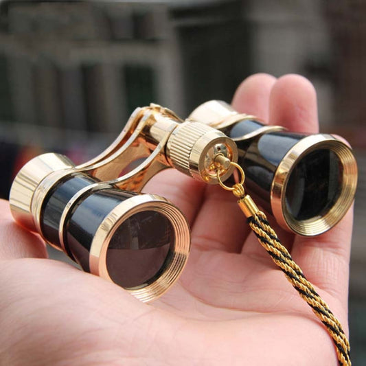 Skorter | 3x25mm Classical Ladies Drama Watching Telescope Carrying Binoculars With Chain(Black)
