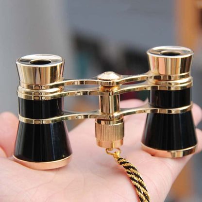Skorter | 3x25mm Classical Ladies Drama Watching Telescope Carrying Binoculars With Chain(Black)