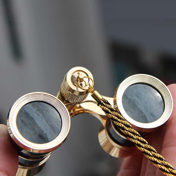 Skorter | 3x25mm Classical Ladies Drama Watching Telescope Carrying Binoculars With Chain(Black)