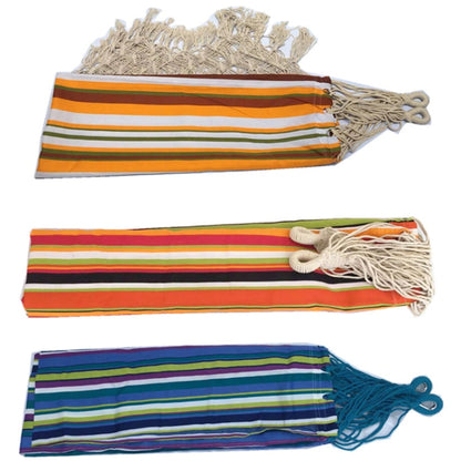 Skorter | Outdoor Camping Hammock Tassel Polyester Cloth Hammock(3 Blue Striped Tassel)