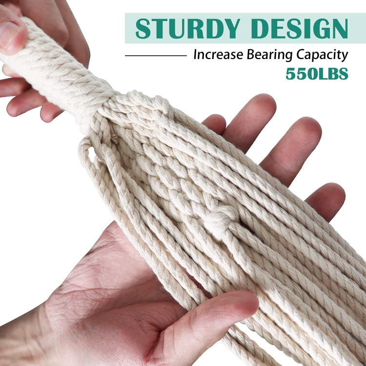 Skorter | Outdoor Camping Hammock Tassel Polyester Cloth Hammock(3 Blue Striped Tassel)