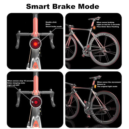 Skorter | Bicycle Smart Sensor Brake Light USB Tail Light Warning Light(Black)