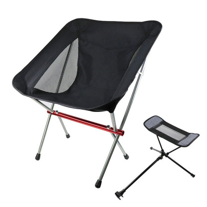 Skorter | Outdoor Beach Chair Aluminum Alloy Ultra Light Camping Barbecue Fishing Portable Folding Back Chair(Folding Chair + Telescopic Tripod)
