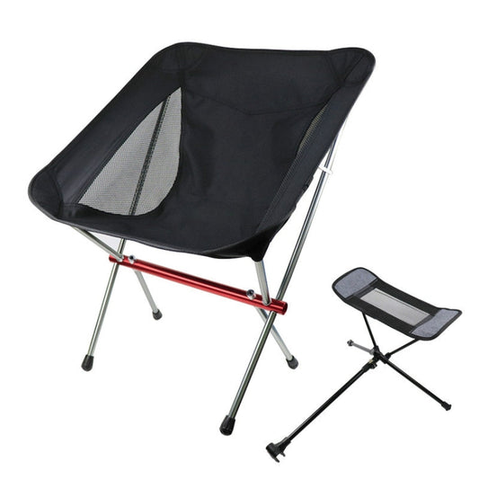 Skorter | Outdoor Beach Chair Aluminum Alloy Ultra Light Camping Barbecue Fishing Portable Folding Back Chair(Folding Chair + Telescopic Tripod)