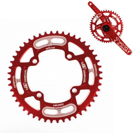 Skorter | Snail Positive And Negative Tooth Discs Mountain Bike Single Disc Large Tooth Disc 104mm Bcd, Specification:52T(Red)