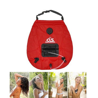 Skorter | Outdoor Bathing Bag Self-driving Camping Solar Hot Water Bottle 20L Water Storage Bag(Red)