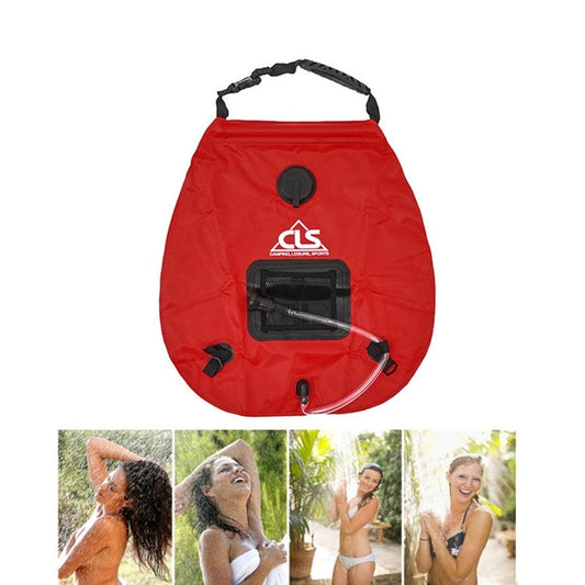 Skorter | Outdoor Bathing Bag Self-driving Camping Solar Hot Water Bottle 20L Water Storage Bag(Red)