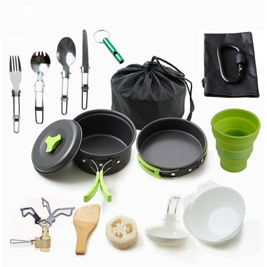Skorter | Camping cookware Outdoor cookware set(Green)