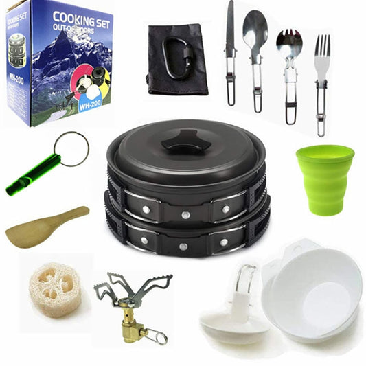 Skorter | Camping cookware Outdoor cookware set(Black)