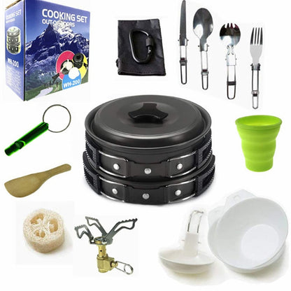 Skorter | Camping cookware Outdoor cookware set(Black)