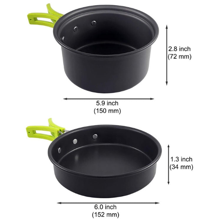 Skorter | Camping cookware Outdoor cookware set(Black)