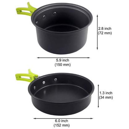 Skorter | Camping cookware Outdoor cookware set(Black)