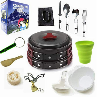 Skorter | Camping cookware Outdoor cookware set(Red)