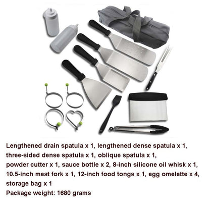 Skorter | 15 PCS/Set Outdoor Stainless Steel Barbecue Tool Set Tomato Sauce Bottle BBQ Grill Set