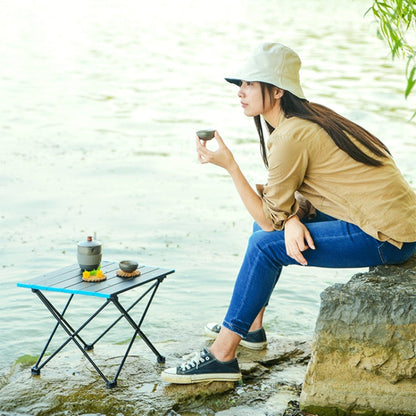 Skorter | Outdoor Aluminum Alloy Folding Table Camping Picnic Portable Folding Table Barbecue Table Stall Small Dining Table, Size:Large