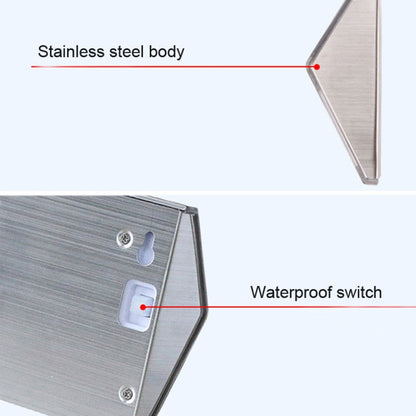 Skorter | 2PCS Solar Stainless Steel 3 LED Stair Wall Lamp Outdoor Garden Fence Light (White Light)