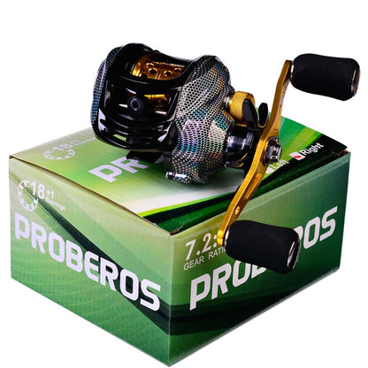 Skorter | PROBEROS Metal Drop Wheel 18+1 Axis Lure Fish Wheel, Style: DW132SR Right Hand