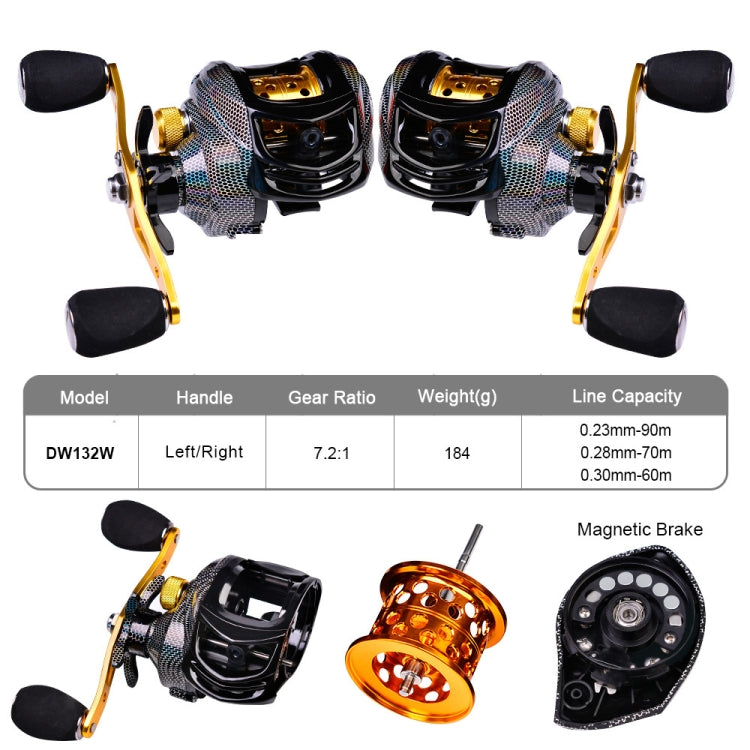 Skorter | PROBEROS Metal Drop Wheel 18+1 Axis Lure Fish Wheel, Style: DW132SR Right Hand