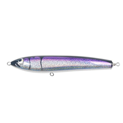 Skorter | 120g 22cm Floating Water Wooden Handmade Big Pencil  Deep Sea Boat Fishing Wave Lying Tuna Bait(Purple Laser)