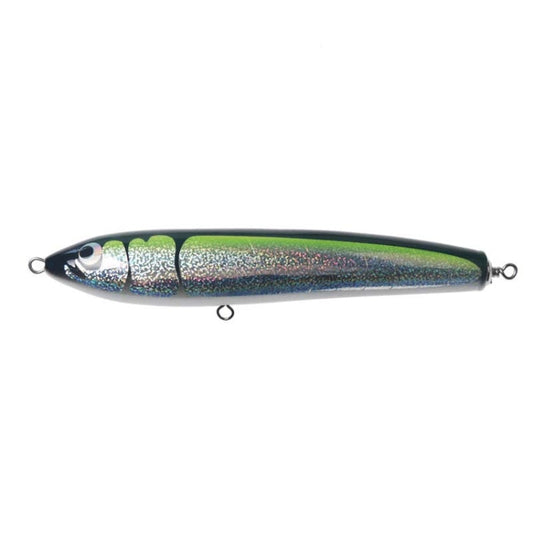 Skorter | 120g 22cm Floating Water Wooden Handmade Big Pencil  Deep Sea Boat Fishing Wave Lying Tuna Bait(Yellow-green Laser)