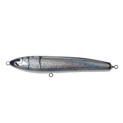 Skorter | 120g 22cm Floating Water Wooden Handmade Big Pencil  Deep Sea Boat Fishing Wave Lying Tuna Bait(Silver Black Laser)