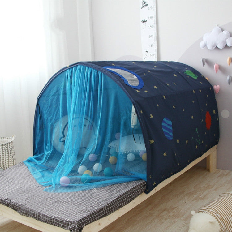 Skorter | Children Home Bed Crawl Tunnel Game House Tent, Style:Blue with Mosquito Net