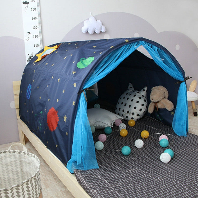 Skorter | Children Home Bed Crawl Tunnel Game House Tent, Style:Blue with Mosquito Net