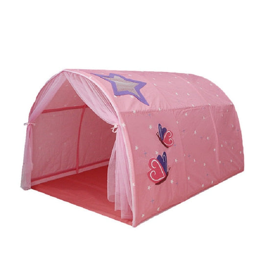 Skorter | Children Home Bed Crawl Tunnel Game House Tent, Style:Pink with Mosquito Net