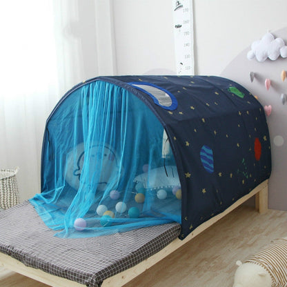 Skorter | Children Home Bed Crawl Tunnel Game House Tent, Style:Pink with Mosquito Net