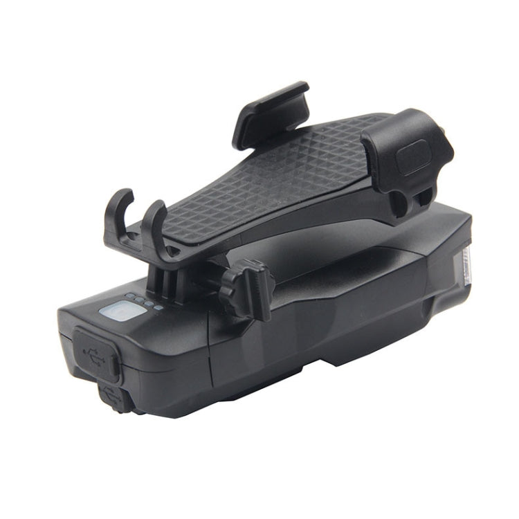 Skorter | 500LM Bicycle Light Mobile Phone Holder Multi-Function Riding Front Light With Horn 2400 mAh (Black Red)