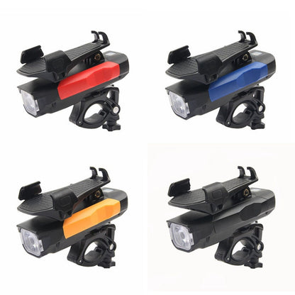 Skorter | 500LM Bicycle Light Mobile Phone Holder Multi-Function Riding Front Light With Horn 2400 mAh (Black Blue)
