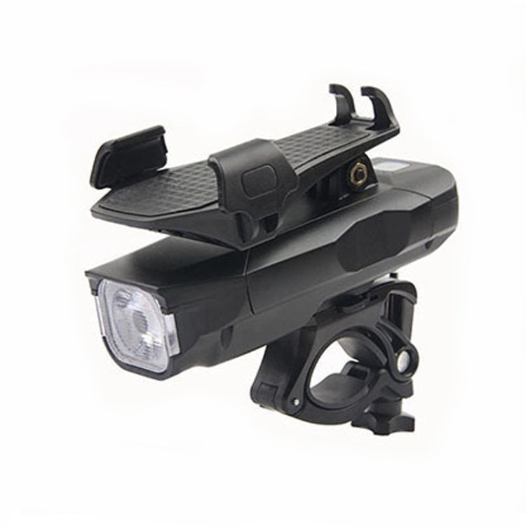 Skorter | 500LM Bicycle Light Mobile Phone Holder Multi-Function Riding Front Light With Horn 2400 mAh (Black)