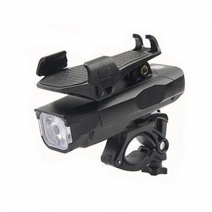 Skorter | 500LM Bicycle Light Mobile Phone Holder Multi-Function Riding Front Light With Horn 2400 mAh (Black)