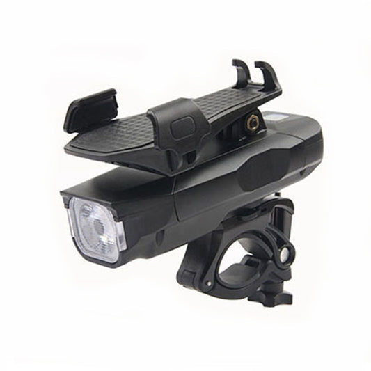 Skorter | 500LM Bicycle Light Mobile Phone Holder Multi-Function Riding Front Light With Horn 2400 mAh (Black)