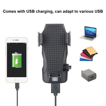 Skorter | 500LM Bicycle Light Mobile Phone Holder Multi-Function Riding Front Light With Horn 2400 mAh (Black)