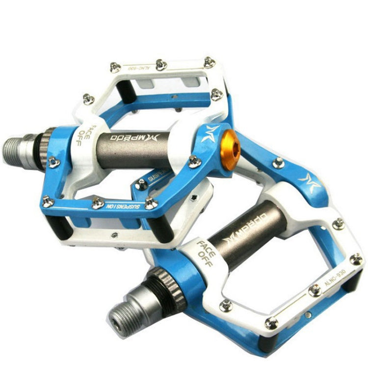 Skorter | MPEDA Mountain Bike Bearing Pedal Ultra-Light Aluminum Alloy Non-Slip Bearing Pedal, Size: 930(White Blue)